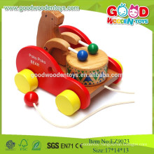 Super High Quality Wooden Hot Selling Poko Poko Bear Drum, Kids Music Toys